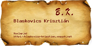 Blaskovics Krisztián névjegykártya